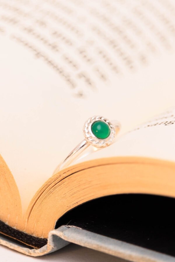 Anillo Sicilia con Agata Verde