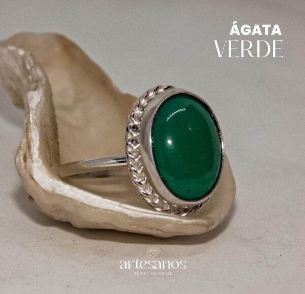 Anillo Roma con Agata Verde