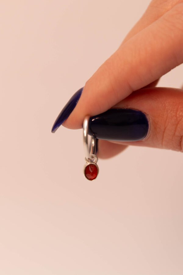 Aros India con Cornalina facetada - Image 4